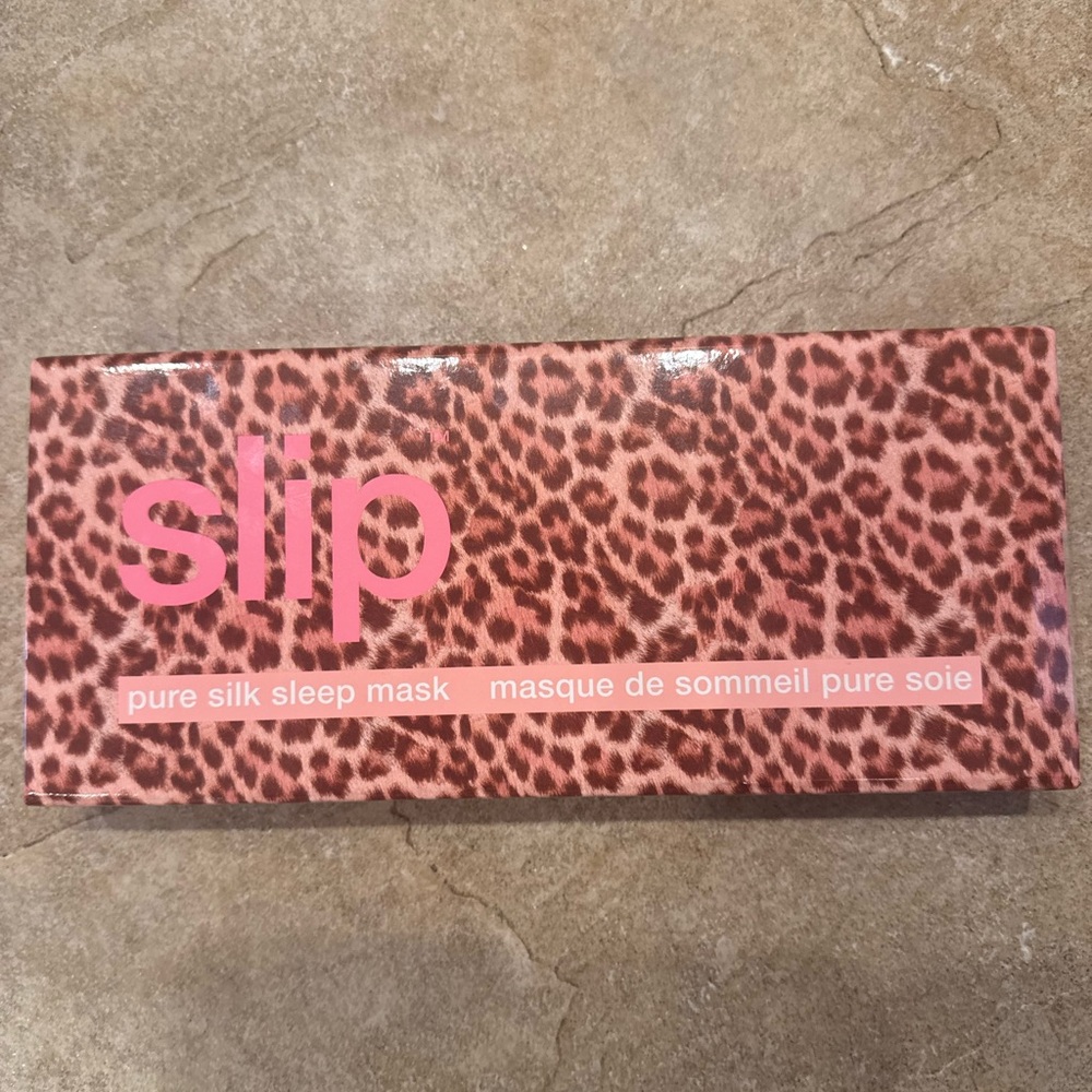 slip Leopard Print Pink and Brown Pure Silk Sleep Mask